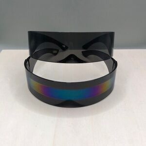 Futuristic cyberpunk shield bar sunglasses-unisex, bundle 2.